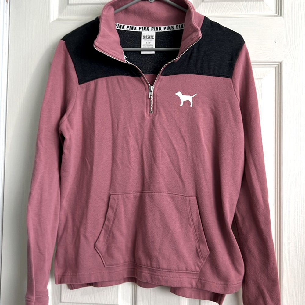 VS pink quarter zip sweatshirt